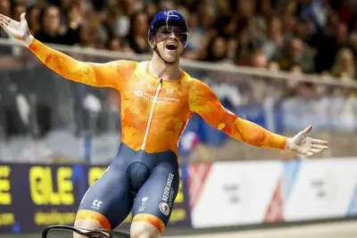 Harrie Lavreysen vince la finale del Keirin agli Europei su Pista 2025 © ANP/HH