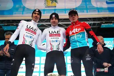 Il podio della Faun-Drôme Classic 2024 © UAE TEAM EMIRATES XRG via X