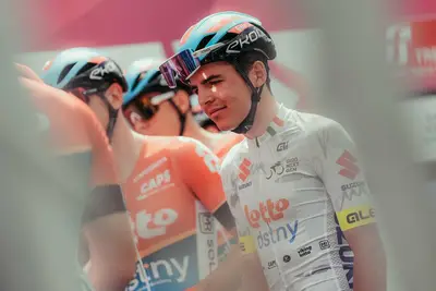 Jarno Widar, in maglia bianca al Giro Next Gen ©Lotto Dstny