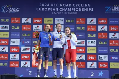 Il podio del Campionato Europeo su Strada Donne Élite 2024 © F.C.I. Federciclismo via X