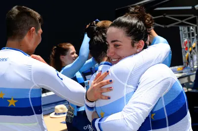 Toniolli dopo il titolo europeo © UEC Cycling