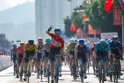 Ethan Vernon al secondo successo al Tour of Guangxi 2024 © Free Palestine via X