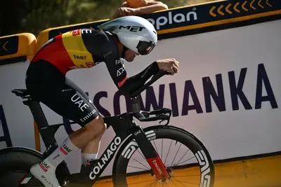 Tim Wellens negli ultimi metri della seconda tappa del Tour de Pologne 2024 © Tour de Pologne via X