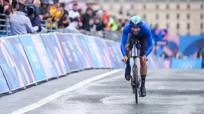 Filippo Ganna, medaglia d'argento nella cronometro alle Olimpiadi di Parigi 2024 © Twitter CONI