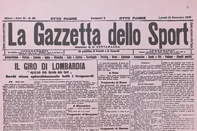 La Gazzetta dello Sport racconta il primo Giro di Lombardia © Antologia del Ciclismo