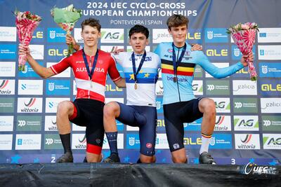 Il podio del Campionato Europeo di Ciclocross Uomini Junior © UEC Cycling