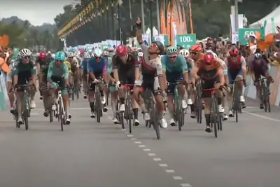 Matteo Malucelli sul traguardo della settima tappa © Tour de Langkawi