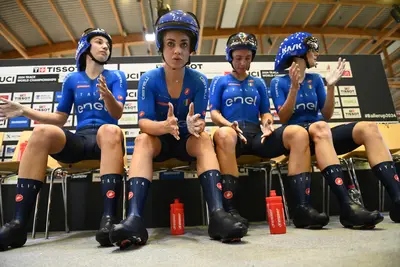 Il quartetto femminile che ha chiuso le qualificazioni dei mondiali di Ballerup 2024 con il secondo tempo ©UCI Track Cycling via X