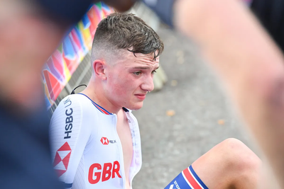 Leo Hayter dopo la cronometro dei mondiali juniores 2019 ©Simon Wilkinson/SWpix.com
