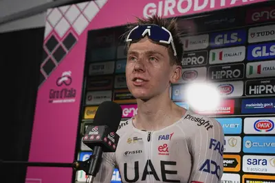 Tadej Pogacar nel post-tappa © Giro d'Italia-RCS Sport