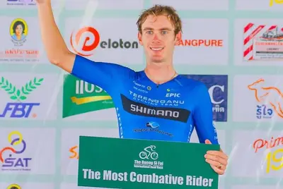 Jesse Ewart premiato come corridore più combattivo della The Bueng Si Fai International Road Race © Terengganu/Tour of Thailand