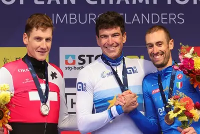 Affini e Cattaneo sul podio della prova a cronometro degli Europei 2024©ESPNCiclismo via X