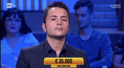 Cristian Robilotta durante la trasmissione di Amadeus