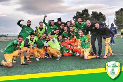 Esultanza calciatori del Lavello dopo la vittoria di misura sulla Fidelis Andria
