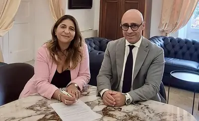 Luana Riso col sindaco Bitetti