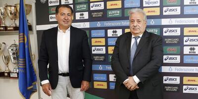 Fefe De Giorgi (sx) col presidente Fipav Giuseppe Manfredi