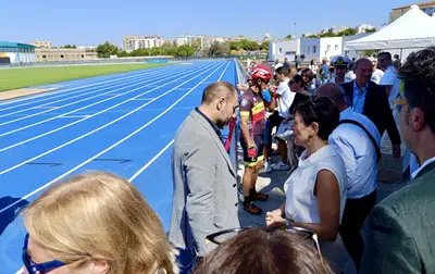 Il sindaco Rinaldo Melucci all’inaugurazione del Camposcuola Valente