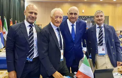 Francesco Purromuto secondo da destra: alla sua dx il presidente Coni Buonfiglio