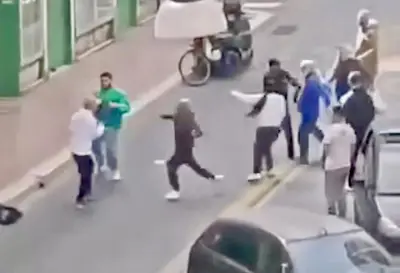 Un momento della maxi rissa del 30 marzo scorso