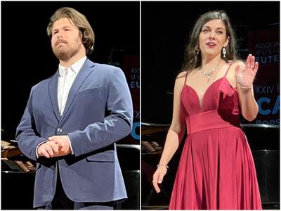 Antonio Mandrillo, tenore tarantino di Pulsano, e soprano Chiara Maria Fiorani di Palermo