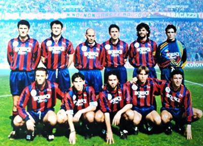 La formazione del Taranto nel match di serie D del 1995 decisivo per la promozione in C/2