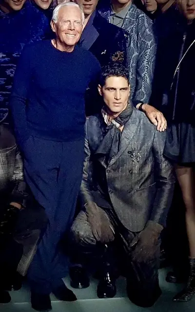 Fabio Mancini con Giorgio Armani