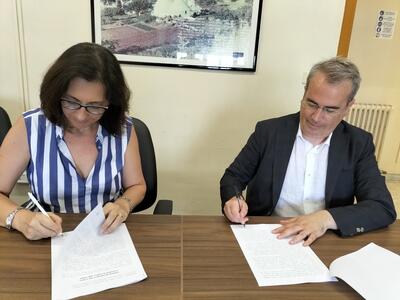 I presidenti di Kyma Servizi e di Kyma Ambiente, Anna Maria Franchini e Giampiero Mancarelli