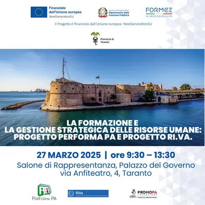 Formazione e gestione risorse umane: a Taranto focus su PerForma PA e Ri.Va.