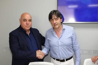 Nicola Dionisio con il presidente Giove nella foto Max Todaro