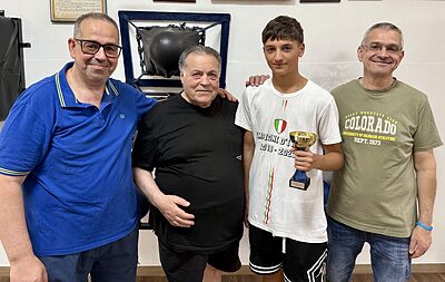 Da sx: Giuseppe Solito, il maestro Quero, Samuele Del Gaudio, Francesco Solito
