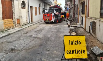 Cantiere in Corso Umberto a Talsano