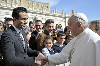 Nahel Al Halabi con Papa Francesco