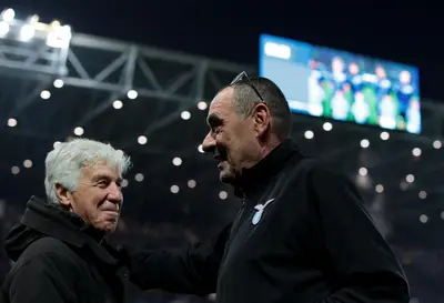 Gasperini, Sarri - Via onefootball  (Photo by Emilio Andreoli/Getty Images)