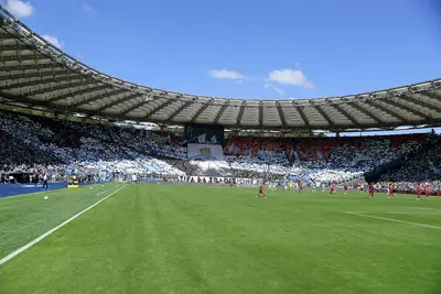 Coreografia Lazio derby - Via onefootball (Photo by Marco Rosi - SS Lazio/Getty Images)