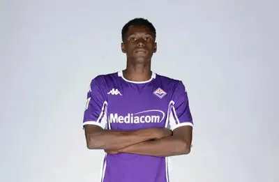 L'attaccante viola Lamine Jallow