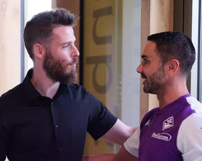 David De Gea incontra Palladino. Credits: ACF Fiorentina