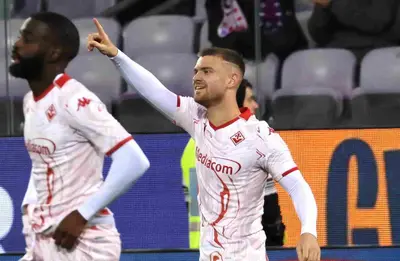 Beltran esulta dopo il gol al Verona. Foto: Vicario/Fiorentinanews.com