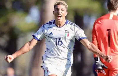 L'esultanza di Caprini dopo il gol segnato alla Slovacchia- Credits: profilo Instagram di Maat Caprini