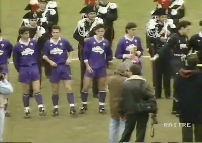 La Fiorentina in campo per la finale del Viareggio nel 1992