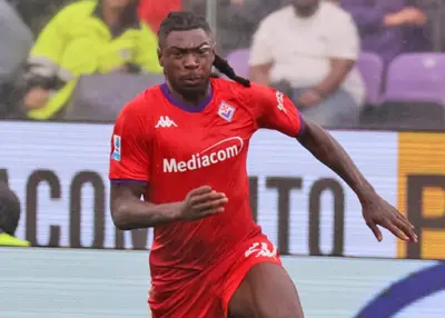 Kean Fiorentina maglia rossa