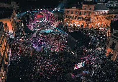 Una foto aerea del Capodanno Rai dell'anno passato