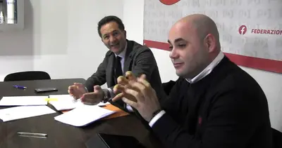 In primo piano il segretario Leo Barberio e l'avvocato Francesco Pitaro