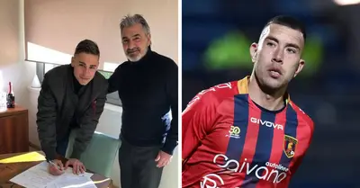 Da sinistra: la firma di Ricci col patron Vrenna; Jacopo Muranoin azione