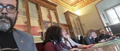 Una foto dell'incontro scattata dal delegato calabrese di Slc-Cgil, Alberto Ligato