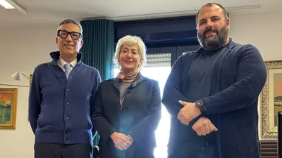 Il commissario Asp, Monica Calamai, con Spanò e Squillacioti di Confindustria