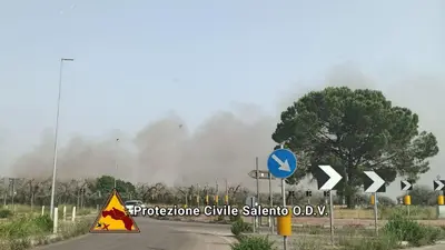 Incendio lungo la provinciale Collepasso maglie