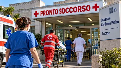 Ingresso dell'ospedale panico di Tricase riprodotto con is