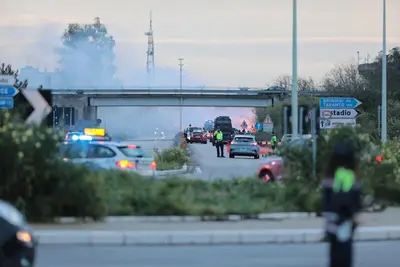 lecce-roma, scontri con la polizia