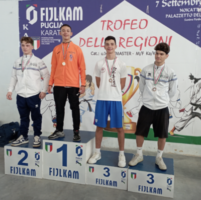 Il podio del trofeo delle regioni