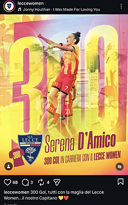 Post Instagram dedicato a Serena D'Amico
